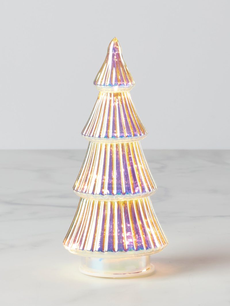 LED Lit Iridescent Glass Holiday Tree